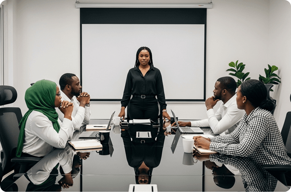 Business professionals collaborating